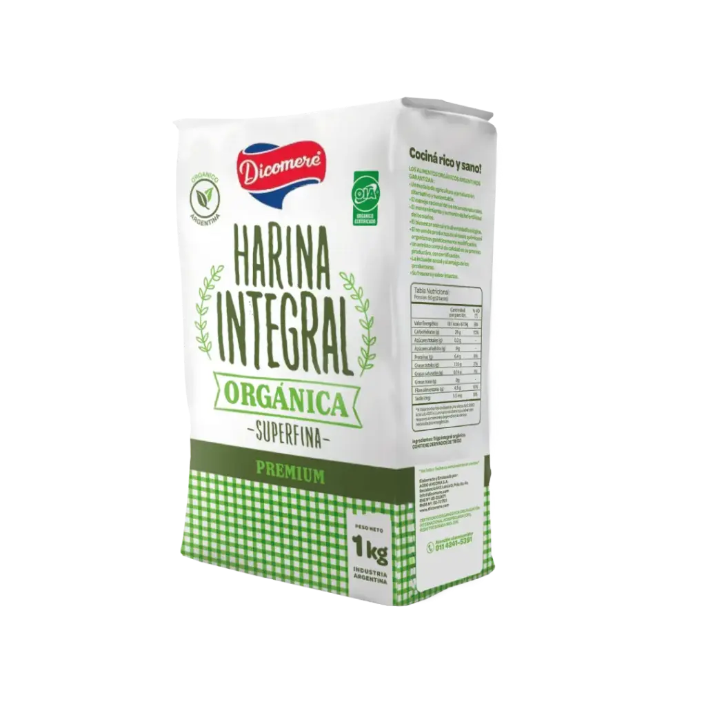 Harina de Trigo Integral Organica x 1 kg Dicomere - 1 u