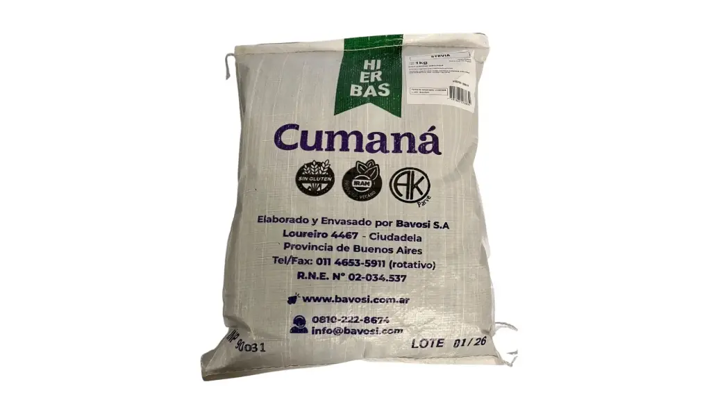 Stevia en Hojas Cumaná x 1 kg - 1 u